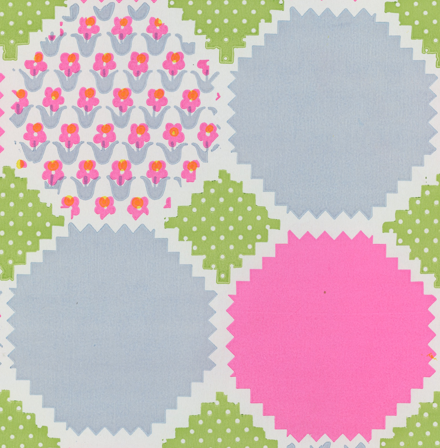 Retro Pastel Quatrefoil Vintage Paper